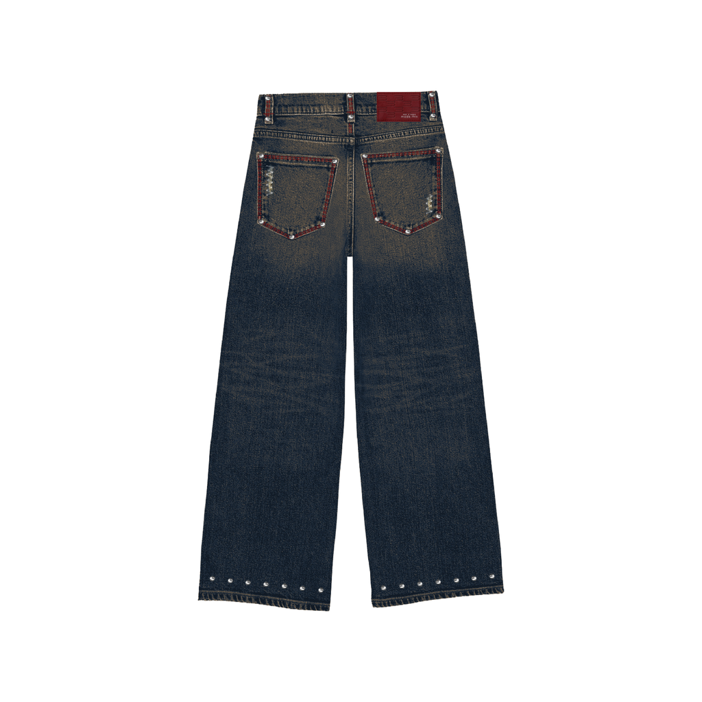 Contrast Rivet Jeans