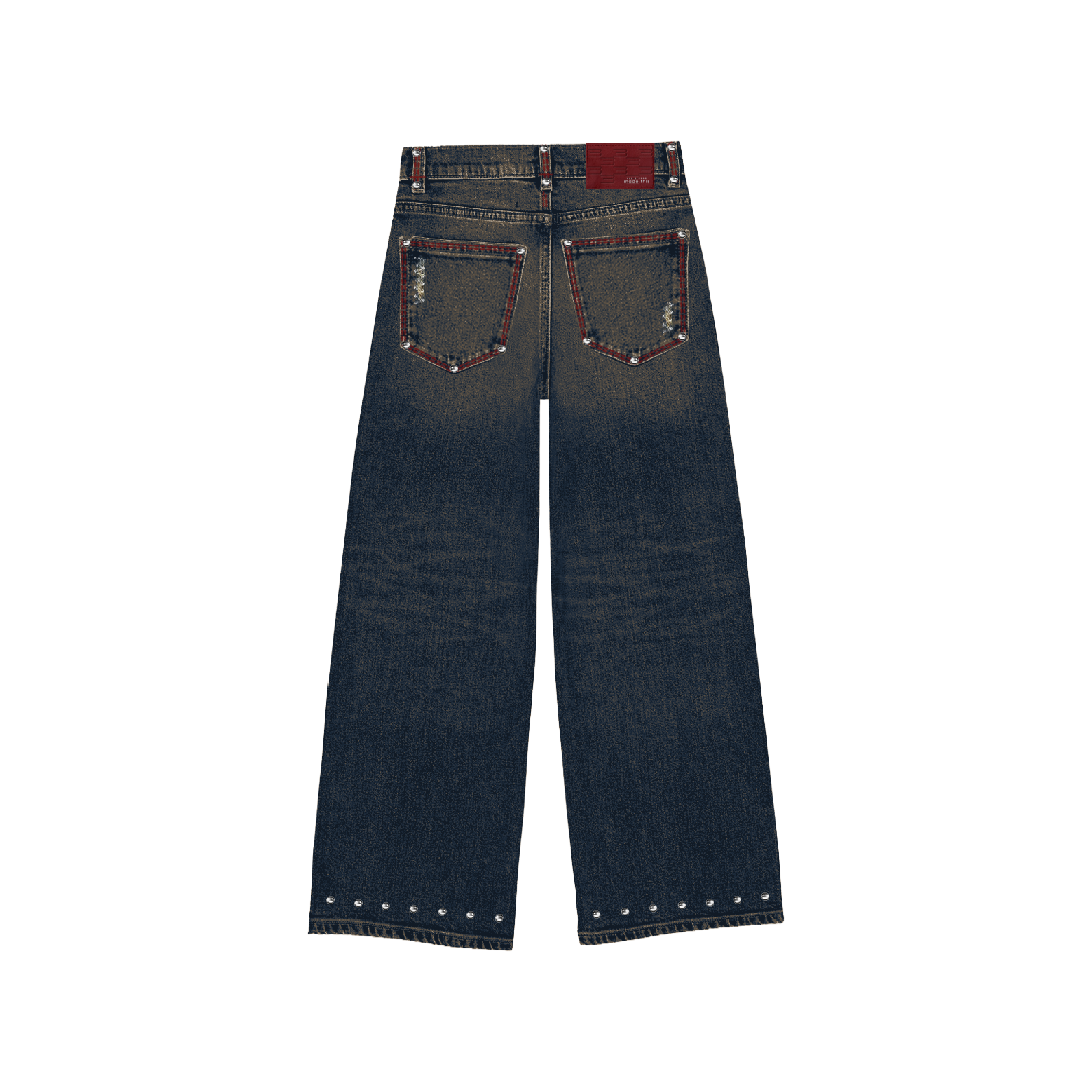 Contrast Rivet Jeans