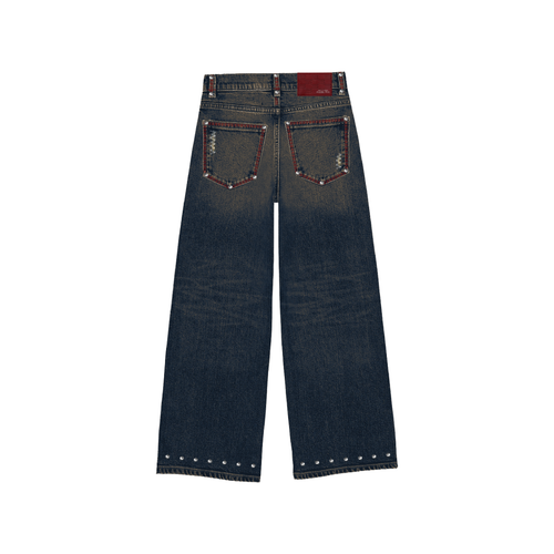 Contrast Rivet Jeans